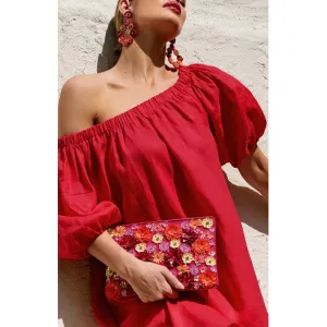 Flower Bomb Beaded Clutch