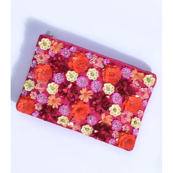 Flower Bomb Beaded Clutch