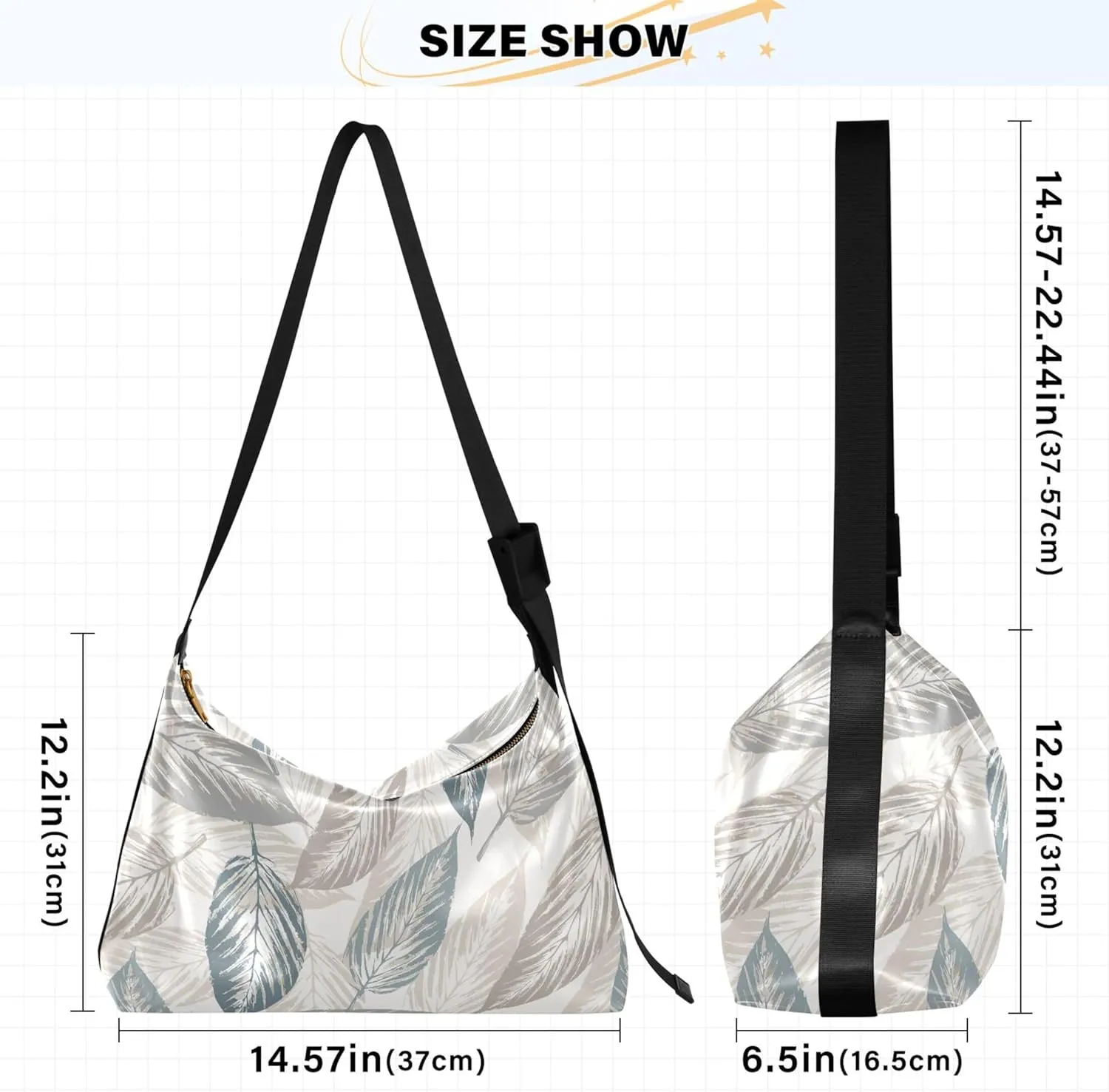 Flowers Rose Leaves Soft Leather Handbags Hobo Large Men Purses Cute Leaf Print Single Shoulder Purses