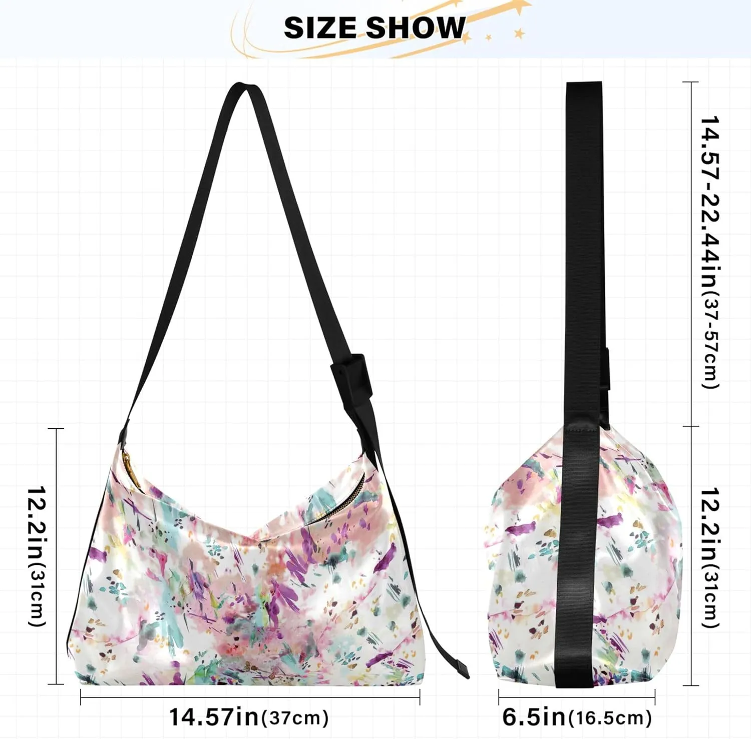 Flowers Rose Leaves Soft Leather Handbags Hobo Large Men Purses Cute Leaf Print Single Shoulder Purses