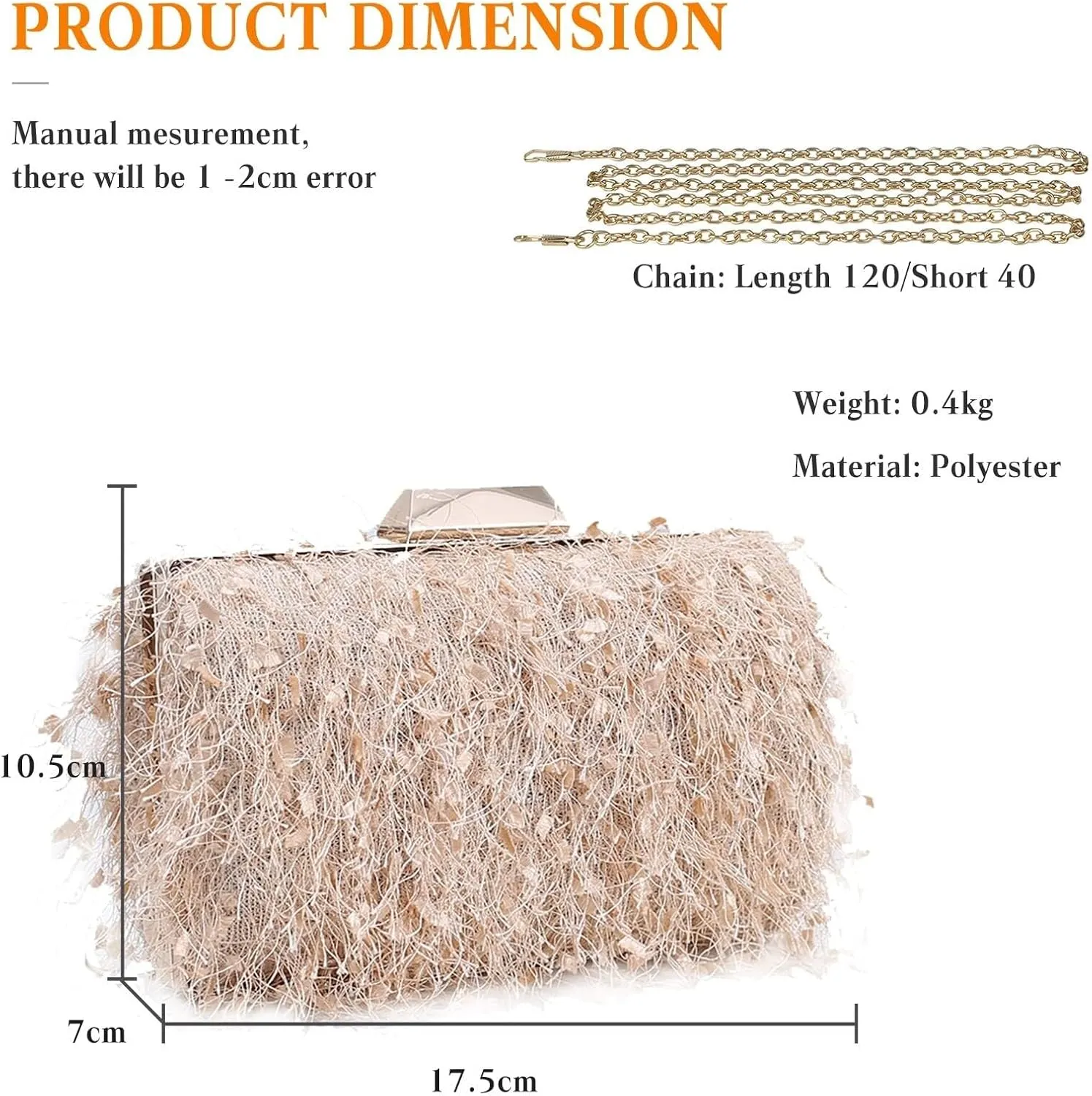 Fluffy Evening Shoulder Bridal Wedding Handbag Elegant Crossbody Small Clutch Purses for Women