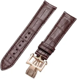 for Vacheron Constantin Strap Leather Men's Women's Original VC Inheritance Art Master Wu Lu Crocodile Leather Watch Strap (Color : Red Brown, Size : 20mm)