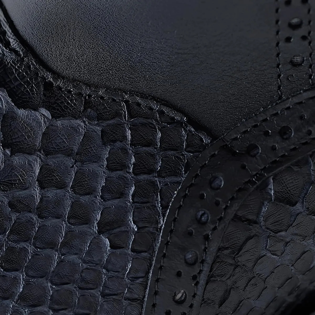 FRANCO CUADRA Men's Boot in Genuine Python Leather Black Gray 827PBTS