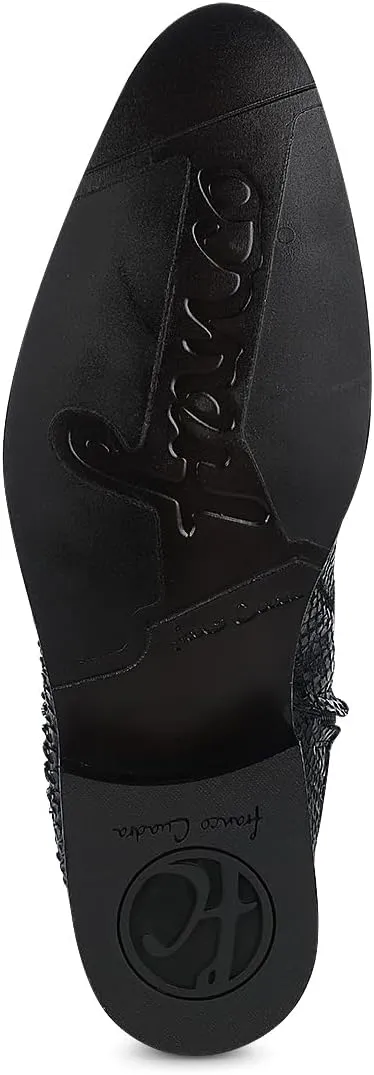 FRANCO CUADRA Men's Boot in Genuine Python Leather Black Gray 827PBTS