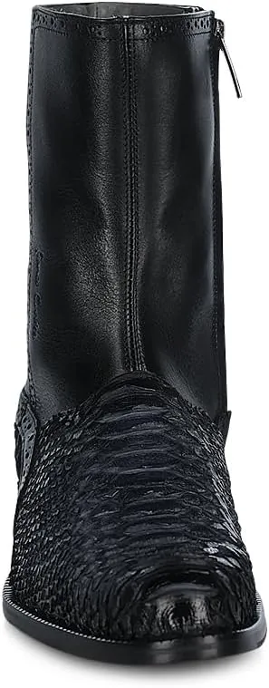 FRANCO CUADRA Men's Boot in Genuine Python Leather Black Gray 827PBTS