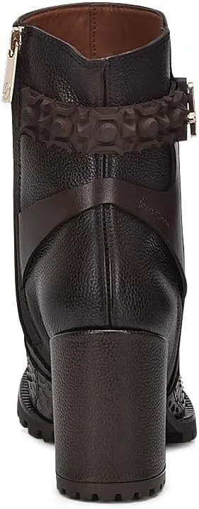 FRANCO CUADRA Women's Bootie in Genuine Python Leather Brown Chocolate 6G0PBRS