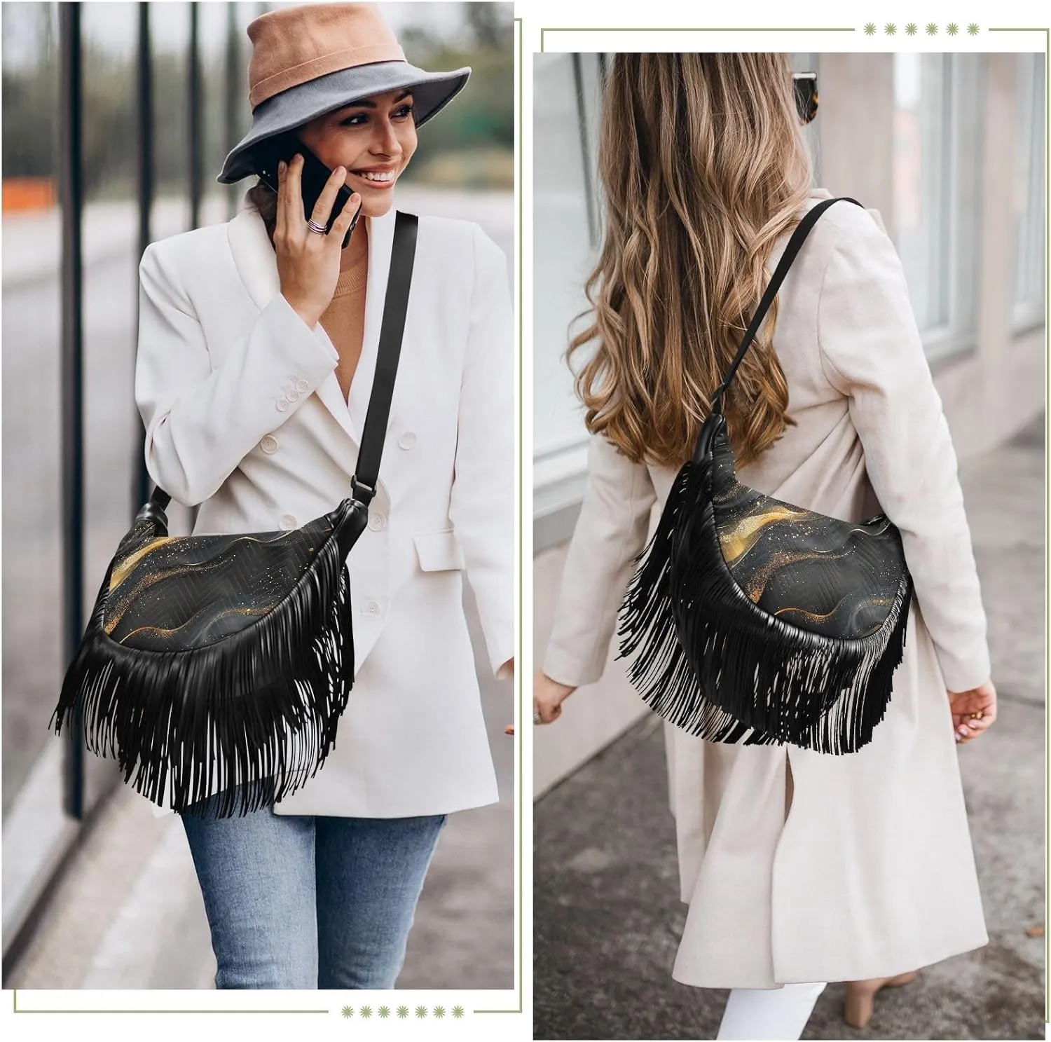 Fringe Bag Crossbody Purse Tassel Western Handbags Hippie Purses for Women Crossbody