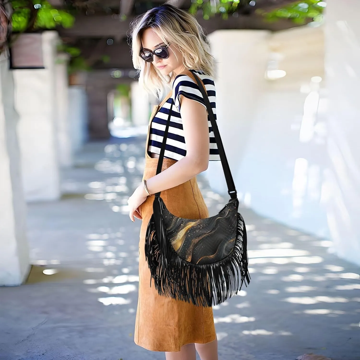 Fringe Bag Crossbody Purse Tassel Western Handbags Hippie Purses for Women Crossbody