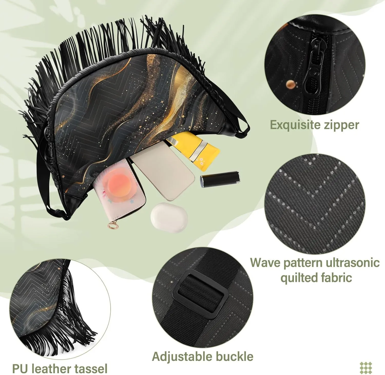 Fringe Bag Crossbody Purse Tassel Western Handbags Hippie Purses for Women Crossbody