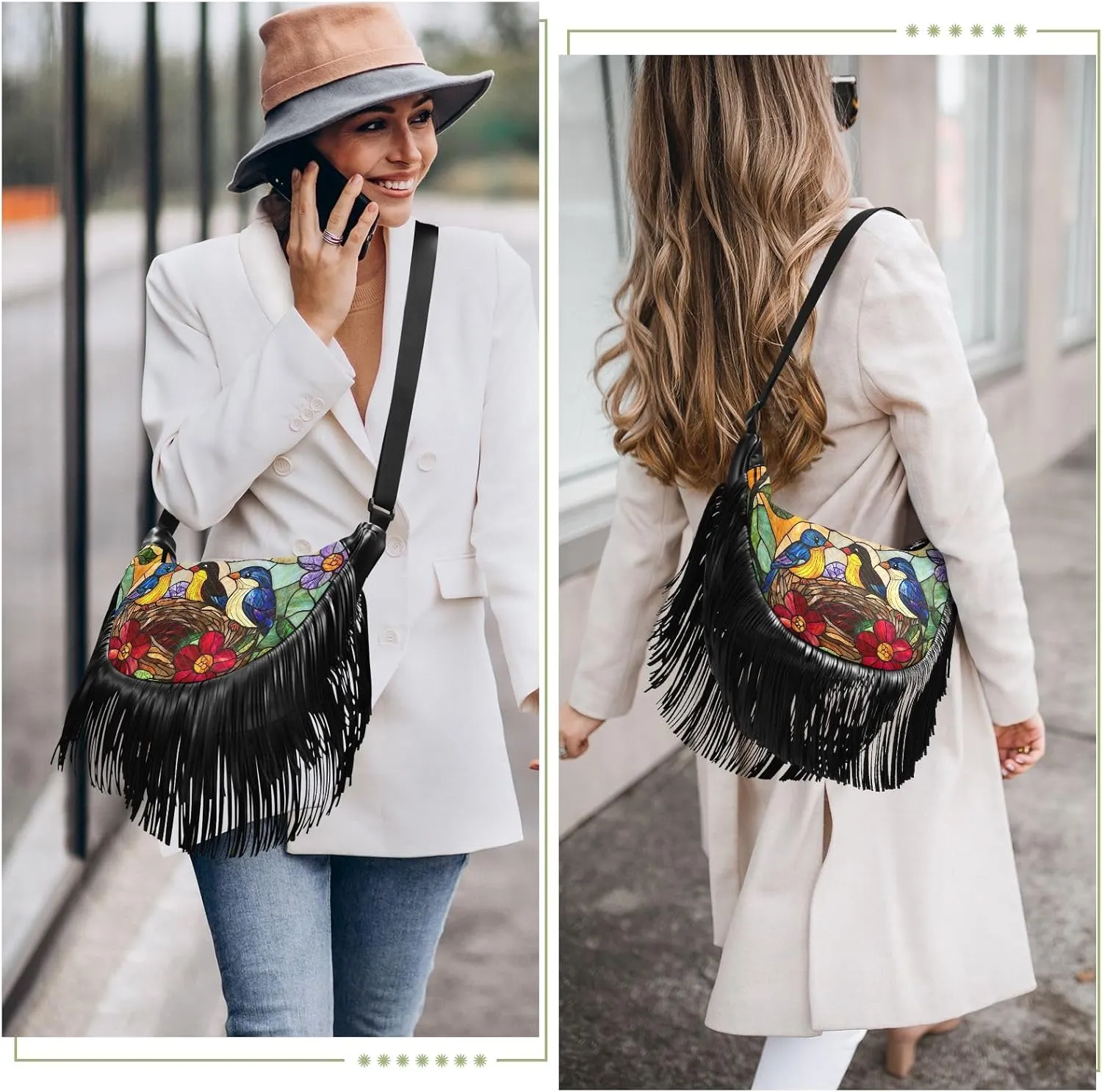 Fringe Purse Cross Body Tassel Purses for Women Western Fringe Purse Hippie Purses for Women Crossbody