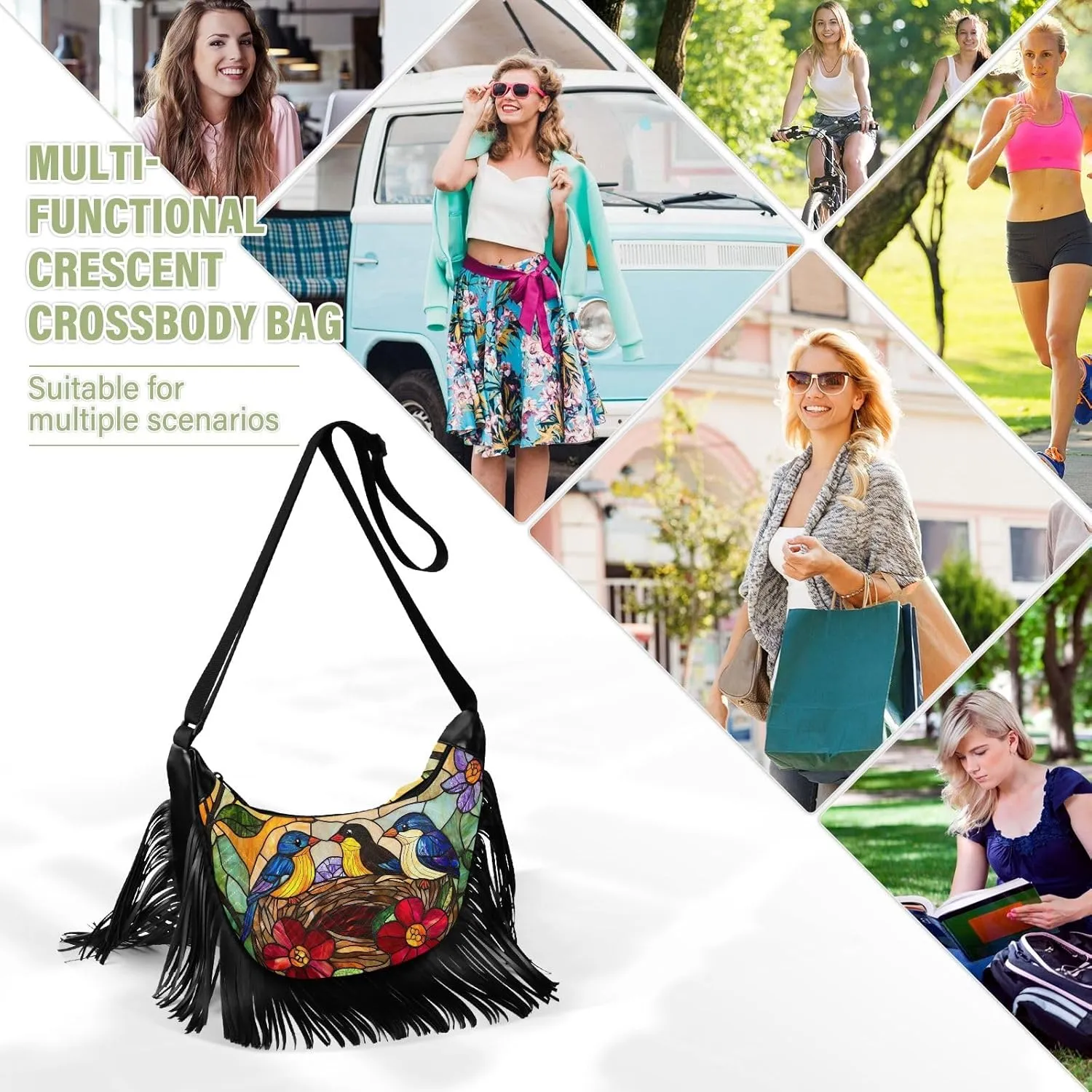 Fringe Purse Cross Body Tassel Purses for Women Western Fringe Purse Hippie Purses for Women Crossbody