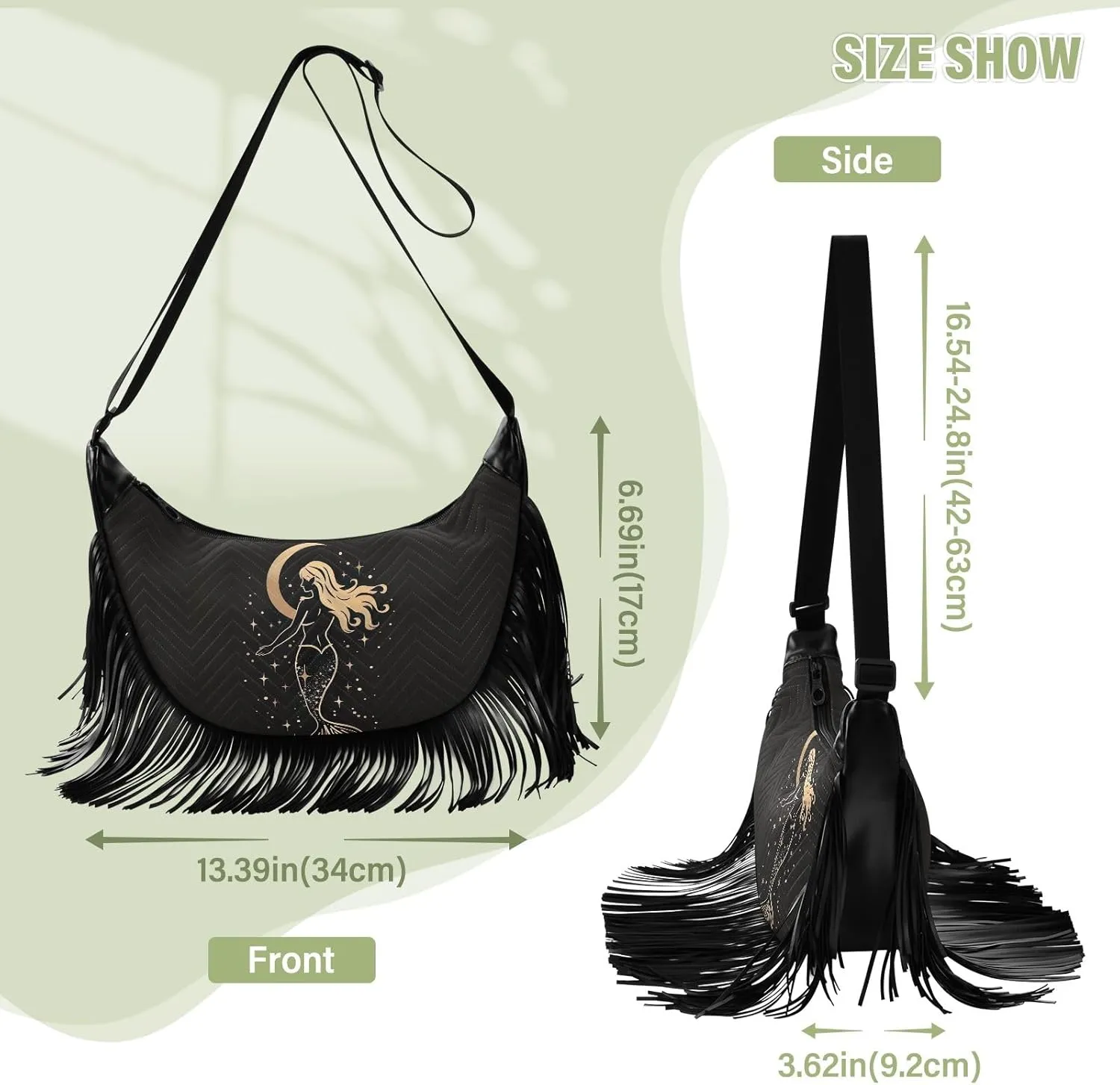 Fringe Purses for Women Western Crossbody with Tassel Boho Handbags for Women Western Crossbody Purses
