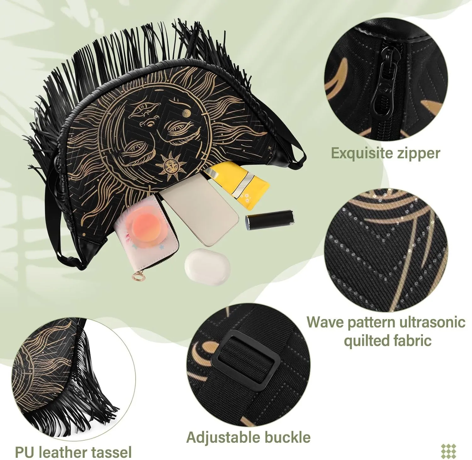 Fringe Purses for Women Western Crossbody with Tassel Boho Handbags for Women Western Crossbody Purses