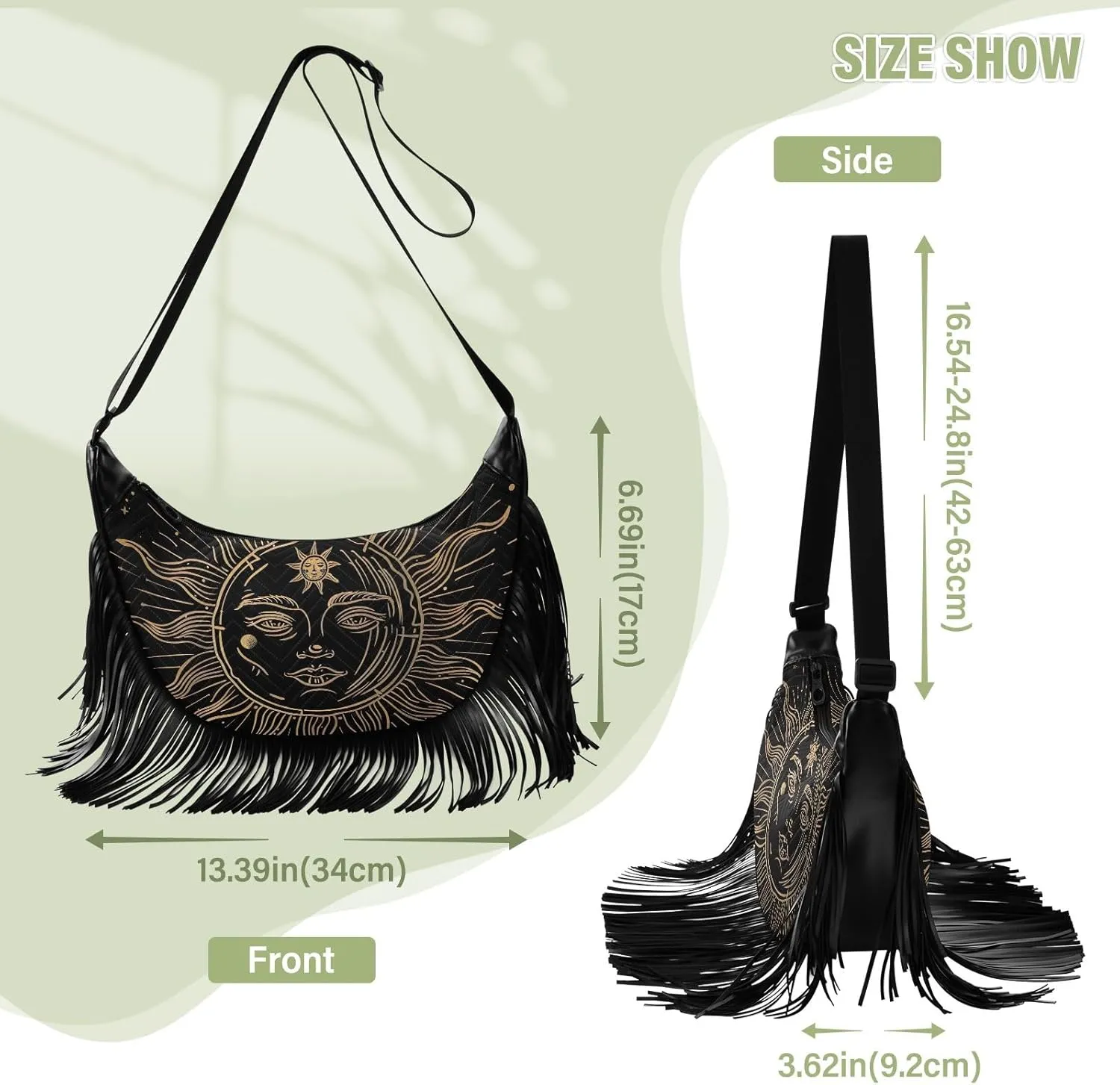 Fringe Purses for Women Western Crossbody with Tassel Boho Handbags for Women Western Crossbody Purses