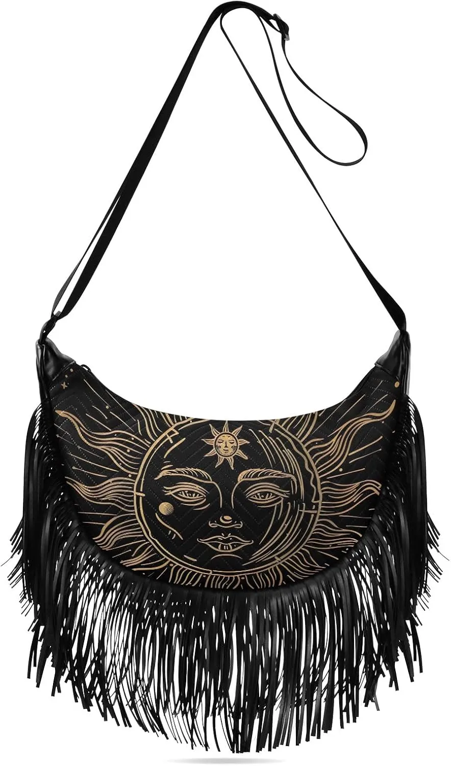 Fringe Purses for Women Western Crossbody with Tassel Boho Handbags for Women Western Crossbody Purses