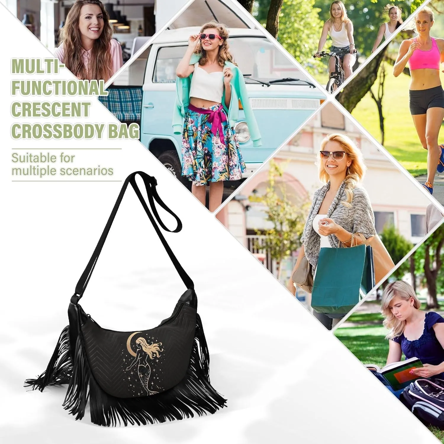Fringe Purses for Women Western Crossbody with Tassel Boho Handbags for Women Western Crossbody Purses