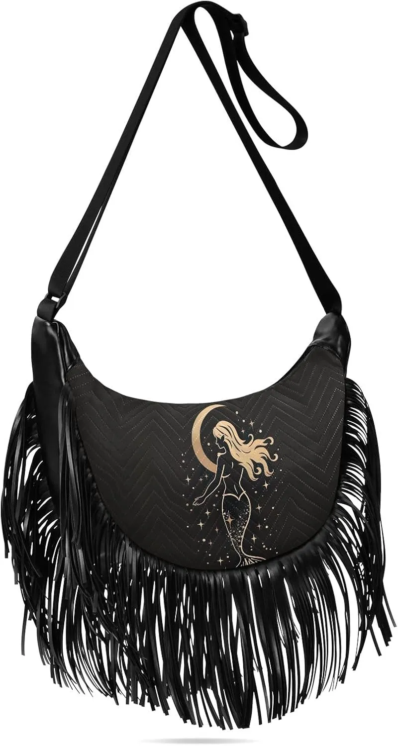 Fringe Purses for Women Western Crossbody with Tassel Boho Handbags for Women Western Crossbody Purses
