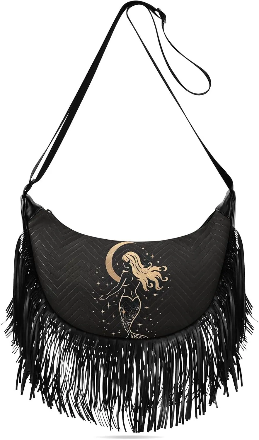 Fringe Purses for Women Western Crossbody with Tassel Boho Handbags for Women Western Crossbody Purses