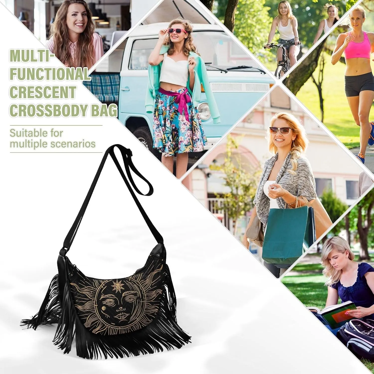 Fringe Purses for Women Western Crossbody with Tassel Boho Handbags for Women Western Crossbody Purses