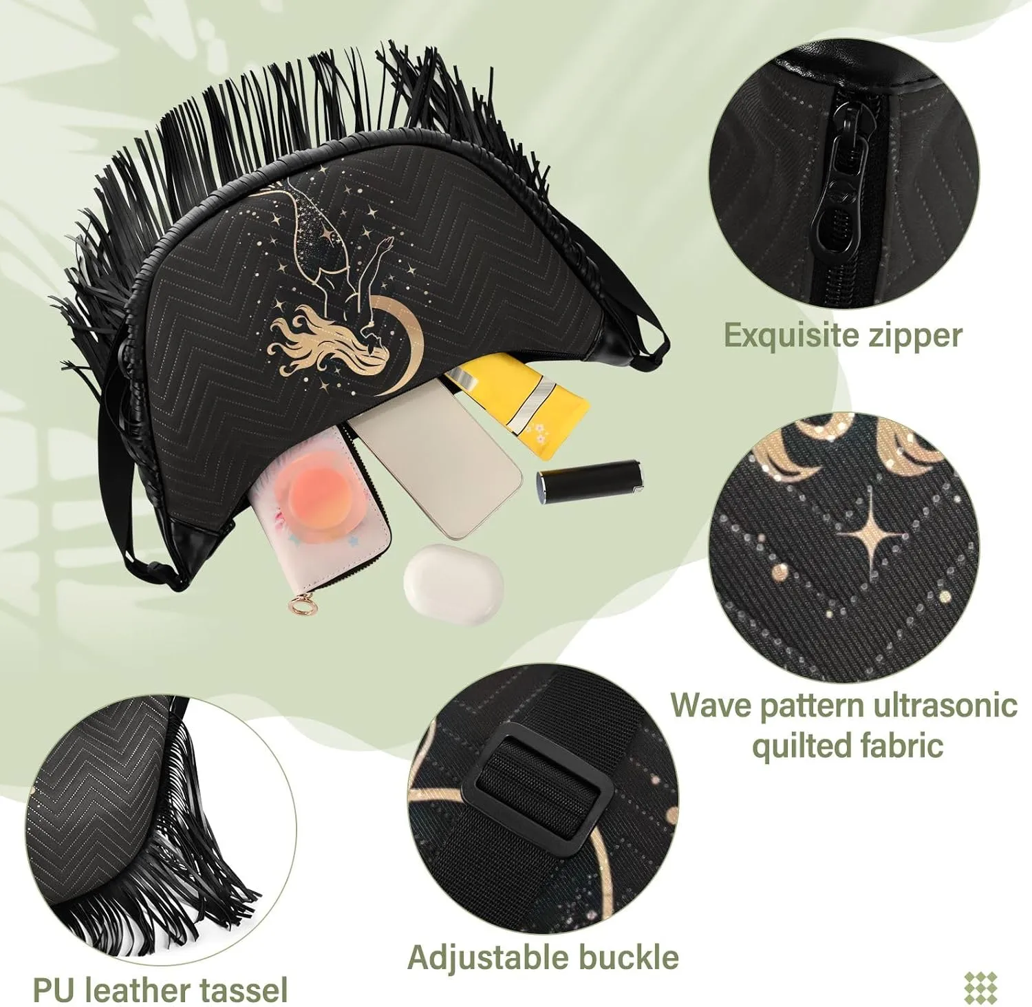 Fringe Purses for Women Western Crossbody with Tassel Boho Handbags for Women Western Crossbody Purses