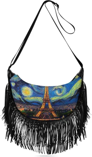 Fringe Shoulder Bags for Women Handbag with Tassel Boho Leather Purse Hippie Purse