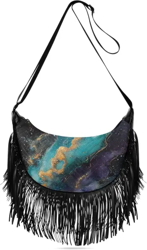 Fringe Shoulder Bags for Women Handbag with Tassel Boho Leather Purse Hippie Purse