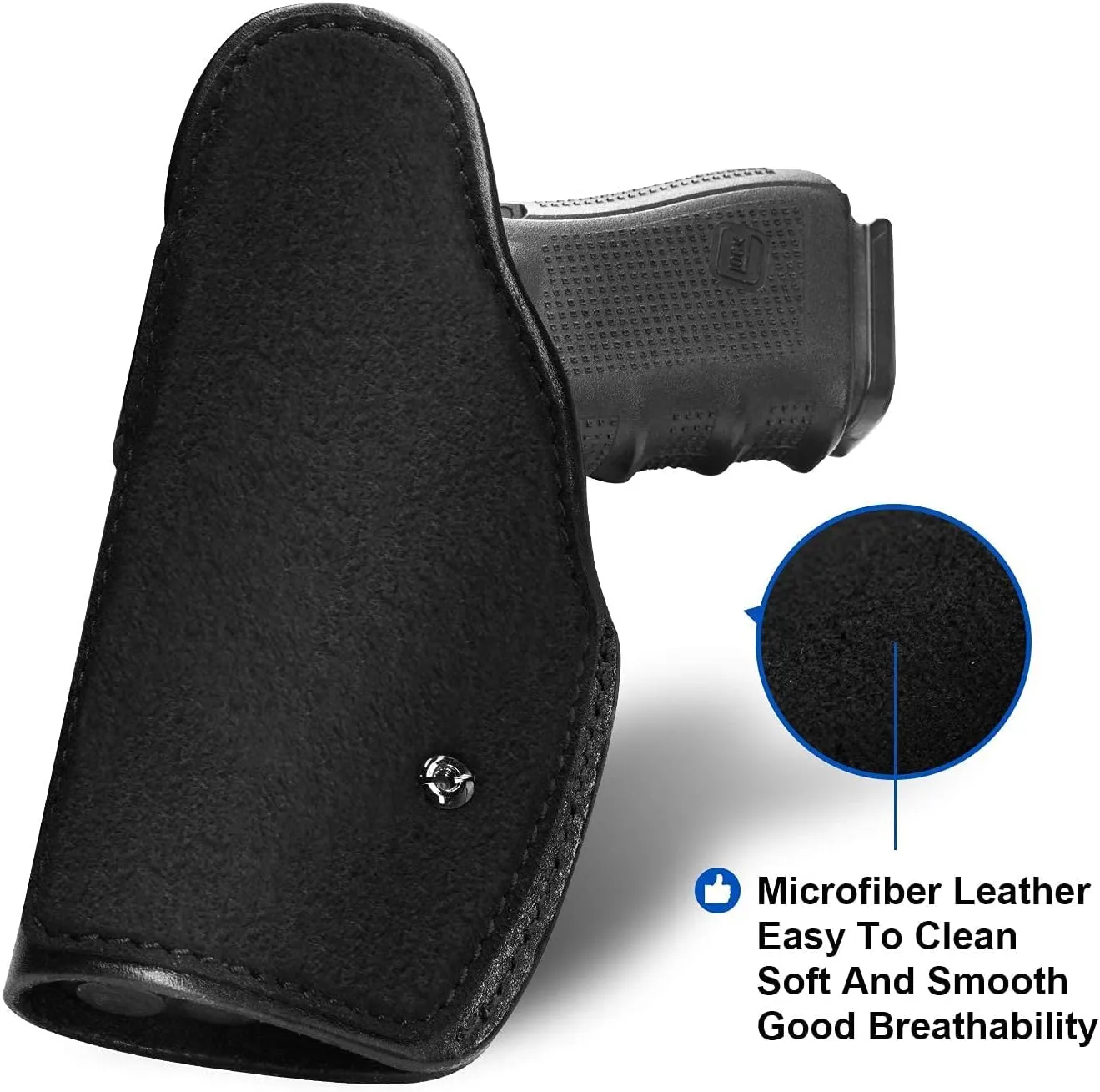 Full Grain Leather Holster Compatible with Glock 17/19/ 19X/ 43X/ 43X MOS, Taurus G2C/G3C, Sig P320 / M17/ M18/ P365X, M&P 9 Shield Plus, Hellcat and Other Full Size Compact Subcompact Pocket Handguns