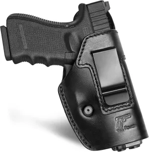 Full Grain Leather Holster Compatible with Glock 17/19/ 19X/ 43X/ 43X MOS, Taurus G2C/G3C, Sig P320 / M17/ M18/ P365X, M&P 9 Shield Plus, Hellcat and Other Full Size Compact Subcompact Pocket Handguns