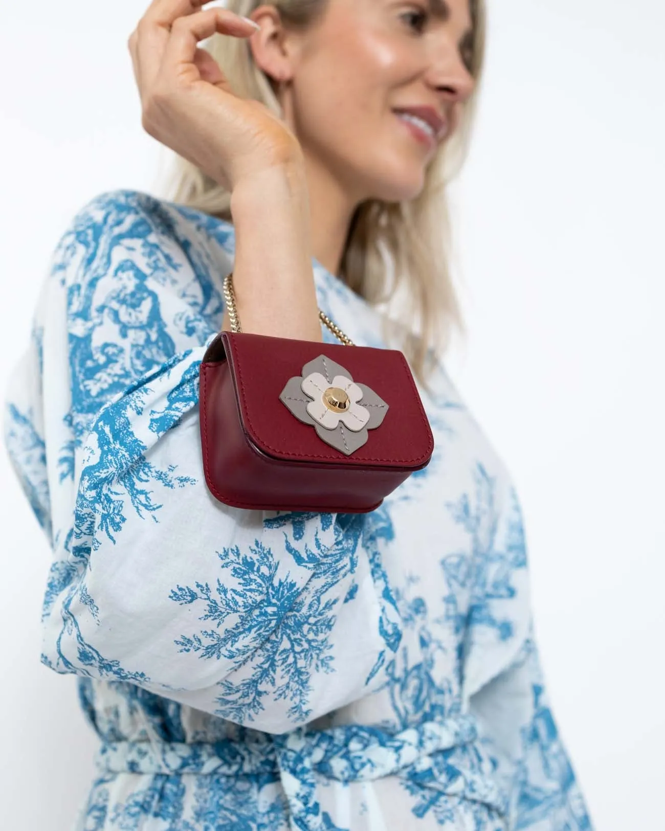 Furla Mico Mini Pink Floral Purse