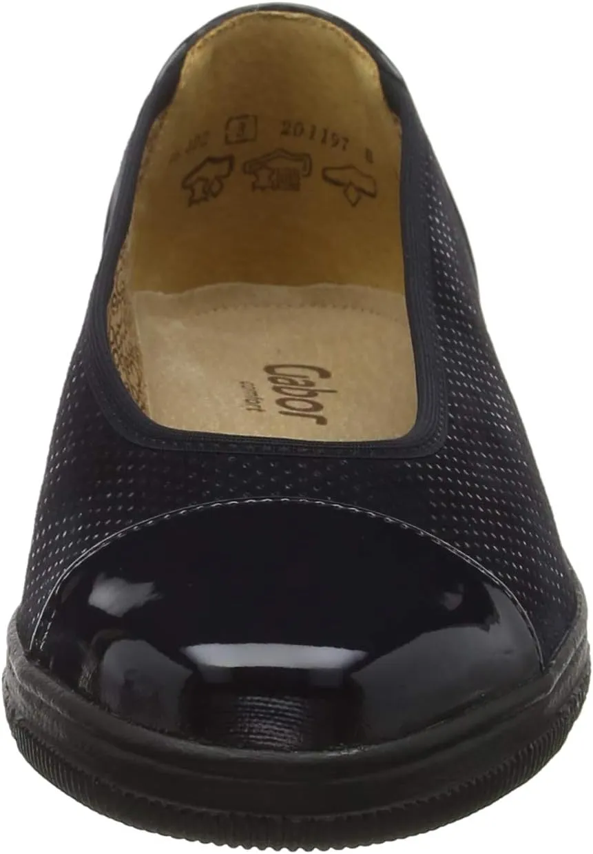 Gabor Petunia Womens Patent Accent Low Heeled Pumps