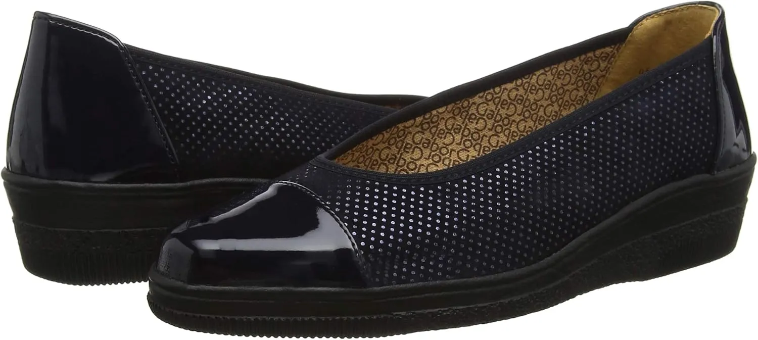 Gabor Petunia Womens Patent Accent Low Heeled Pumps