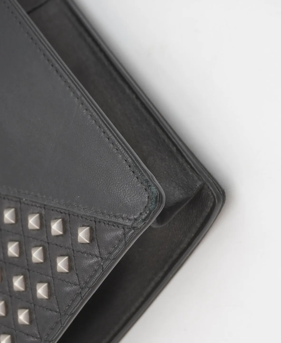 Gaby Studded Leather Shoulder Bag Black