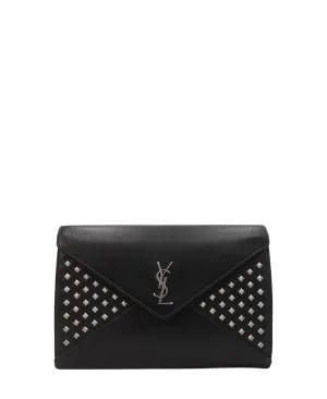 Gaby Studded Leather Shoulder Bag Black