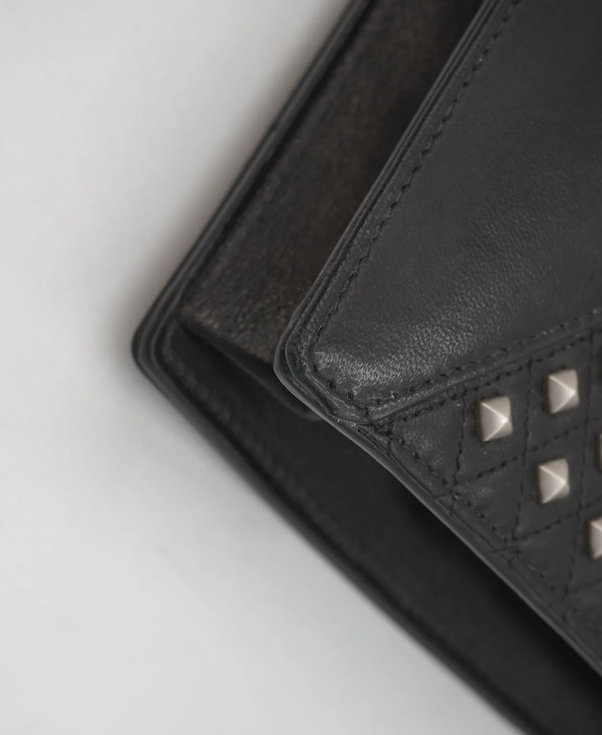 Gaby Studded Leather Shoulder Bag Black