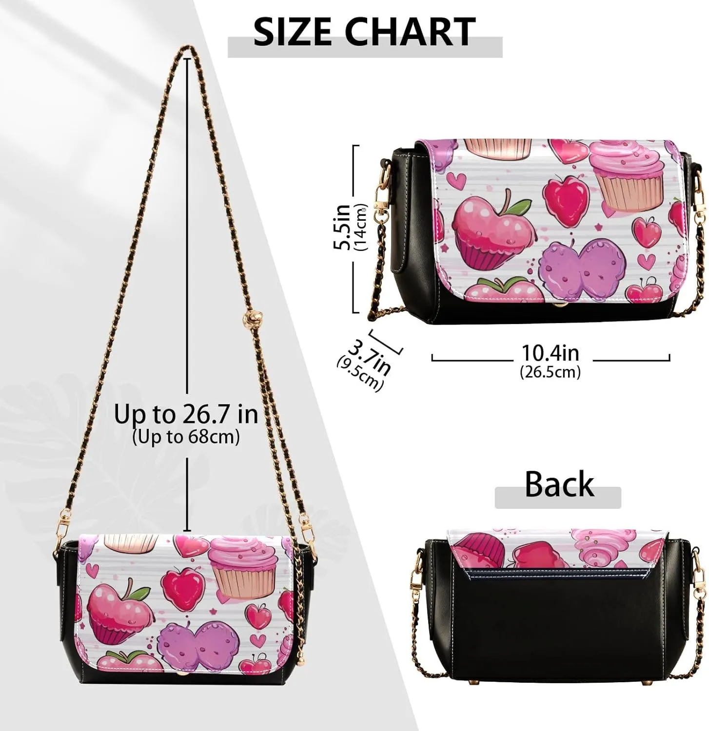 GAIGEO Colorful Mushrooms and Ferns Women's Shoulder Bags, Womens Leather Shoulder Bag, Leather Crossbody Travel Bags