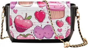 GAIGEO Colorful Mushrooms and Ferns Women's Shoulder Bags, Womens Leather Shoulder Bag, Leather Crossbody Travel Bags