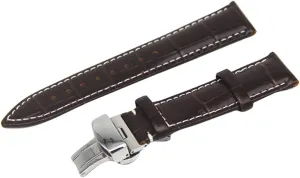GALPADA Stylish Leather Watch Band for Men Women Dark Brown Strap Premium Clasp Comfortable Easy to Install Replacement for Wristwatch Fit for Watches