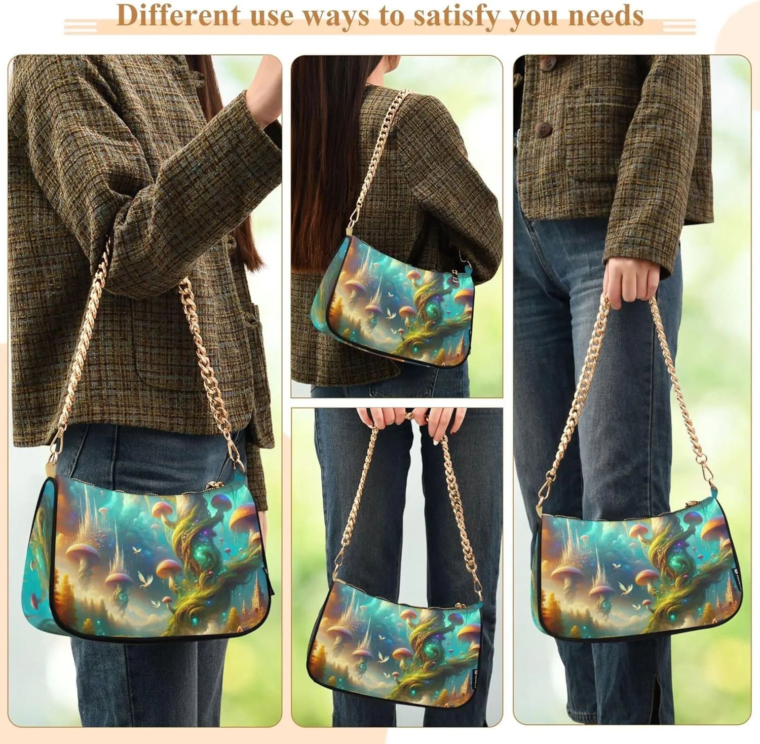 Game Controller Monster Face Medium Purse Hobo Party Purses Womens Ladies Handbags Chain Cute Shoulder Bag