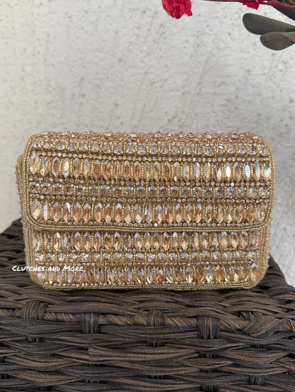 Gauhar Diamond Studded Bag Gold