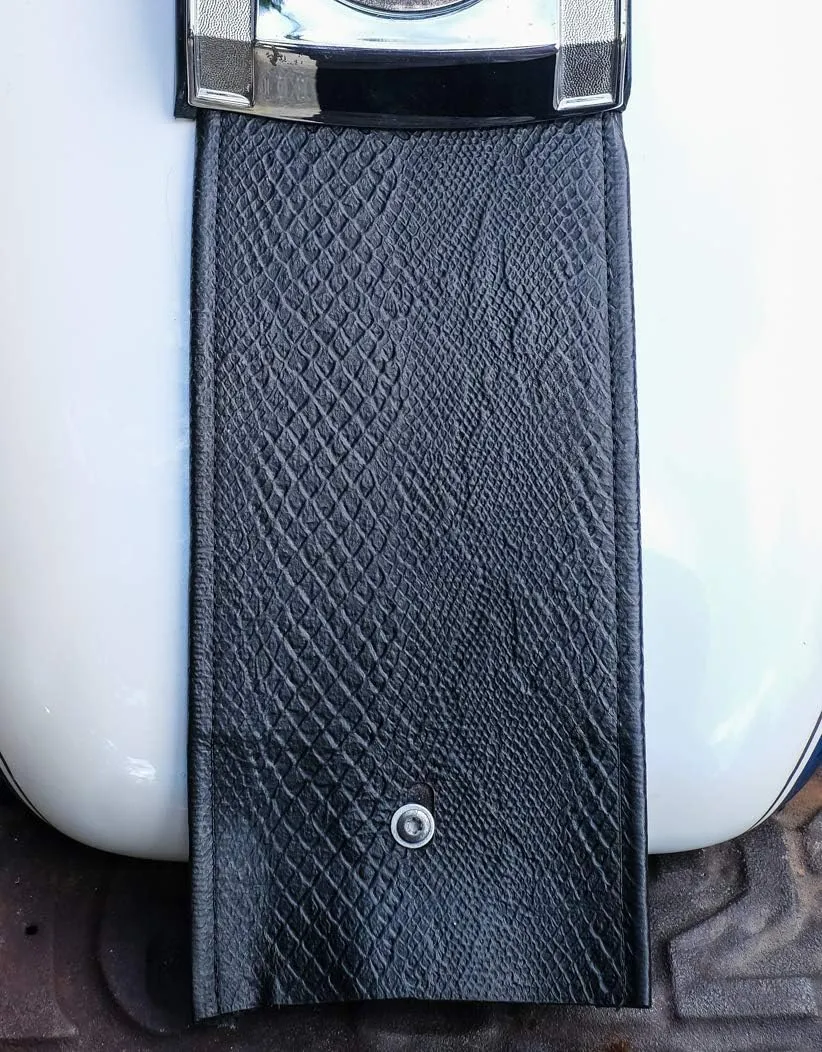 Genuine Leather Black Python Texture Gas Tank Panel Bib fits Harley Compatible with Davidson Motorcycles