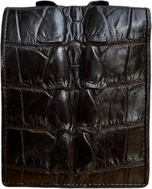 Genuine leather wallets men Alligator Wallet Men alligator Skin Wallets for Mens men wallet alligator mens alligator wallets (Black Double Sides Leather)