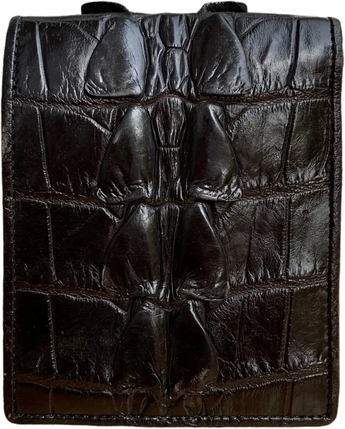 Genuine leather wallets men Alligator Wallet Men alligator Skin Wallets for Mens men wallet alligator mens alligator wallets (Black Double Sides Leather)
