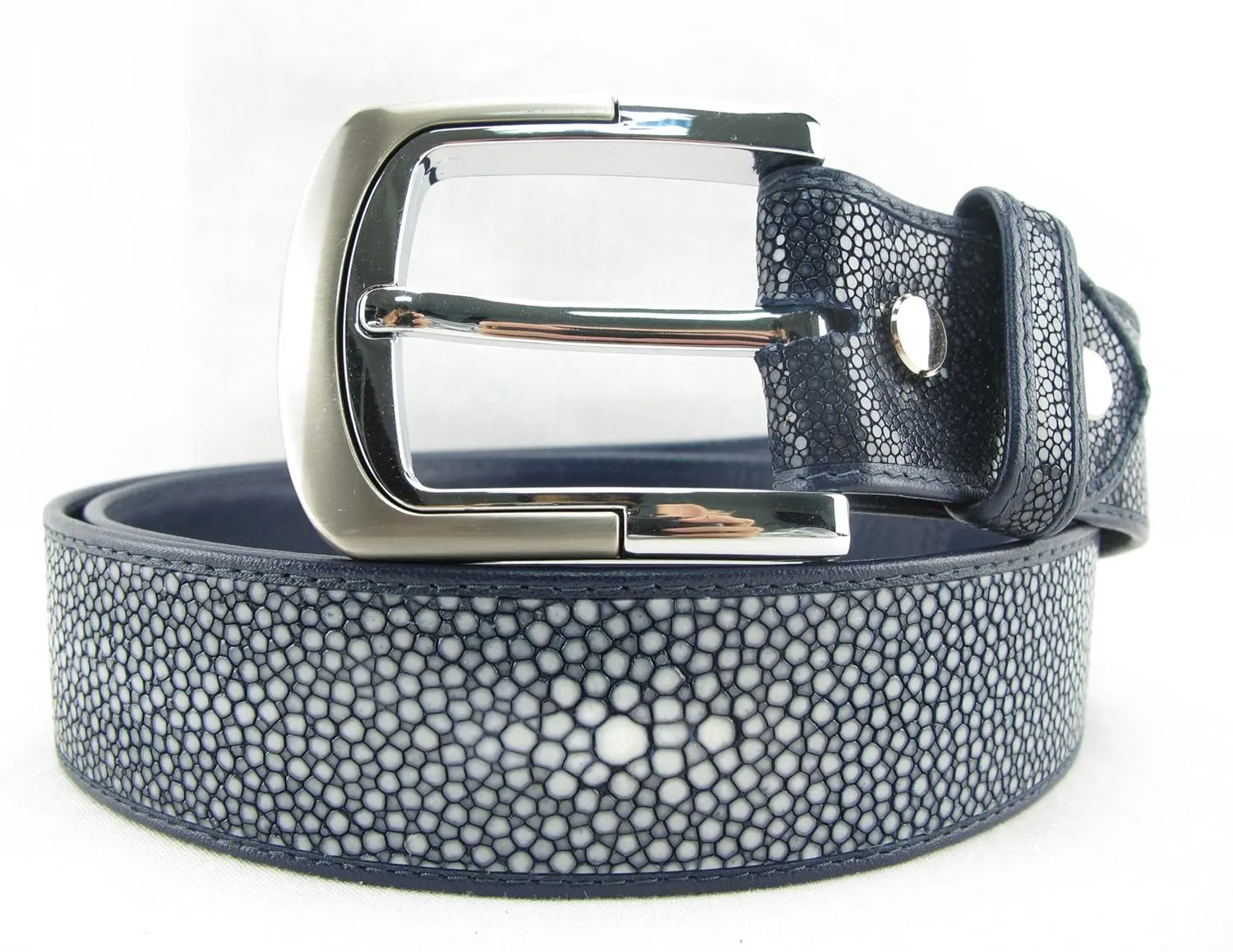 Genuine Polished Stingray Shagreen Skin Leather Men's Belt 46"