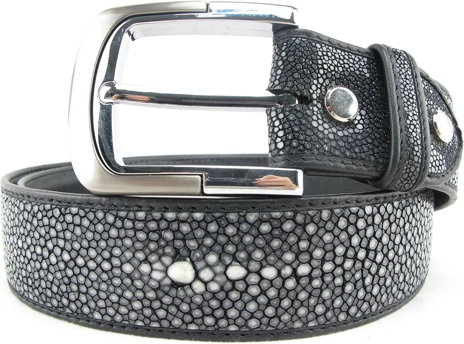 Genuine Polished Stingray Shagreen Skin Leather Men's Belt 46"
