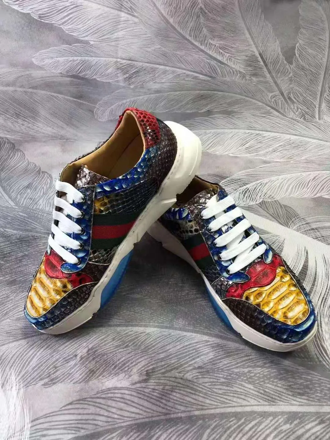 GENUINE PYTHON LOW TOP SNEAKERS