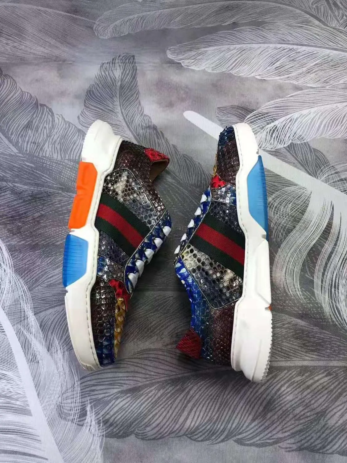 GENUINE PYTHON LOW TOP SNEAKERS