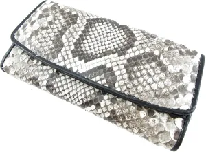 Genuine Python Snake Skin Leather Women's Trifold Clutch Wallet (Burmese Natural)