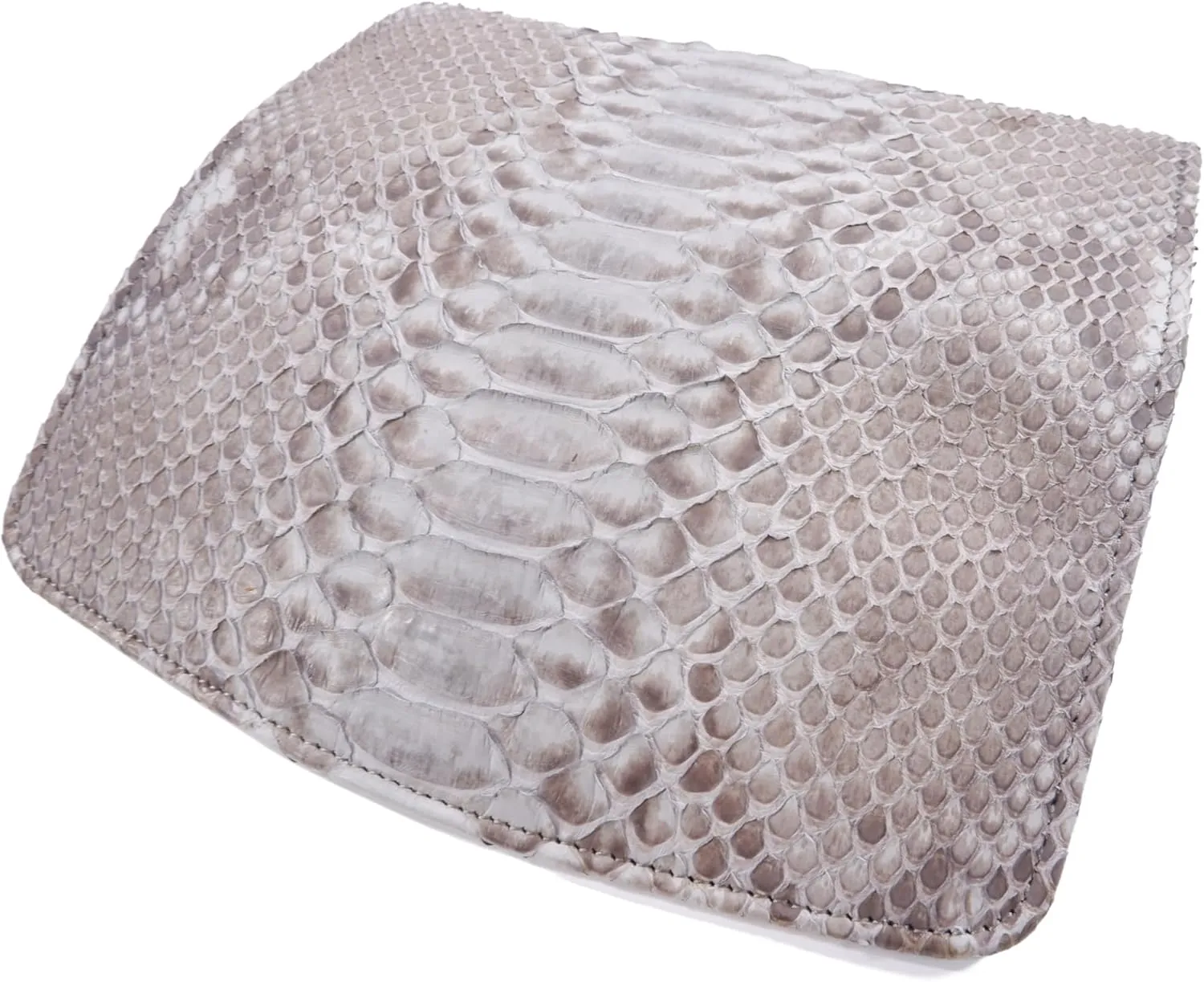 Genuine Python Snake Skin Leather Women's Trifold Clutch Wallet (Scale Reticulated Traffic Grey)