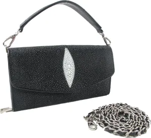 Genuine Stingray Skin Leather Shoulder Cross Body Bag Purse