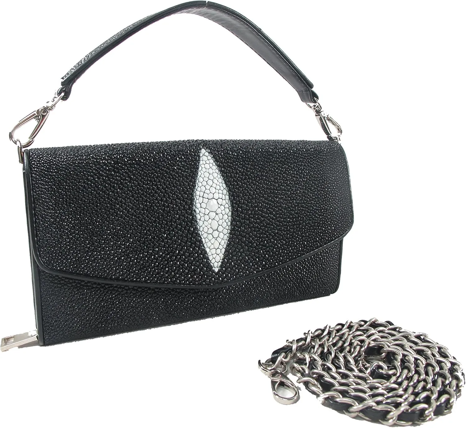 Genuine Stingray Skin Leather Shoulder Cross Body Bag Purse